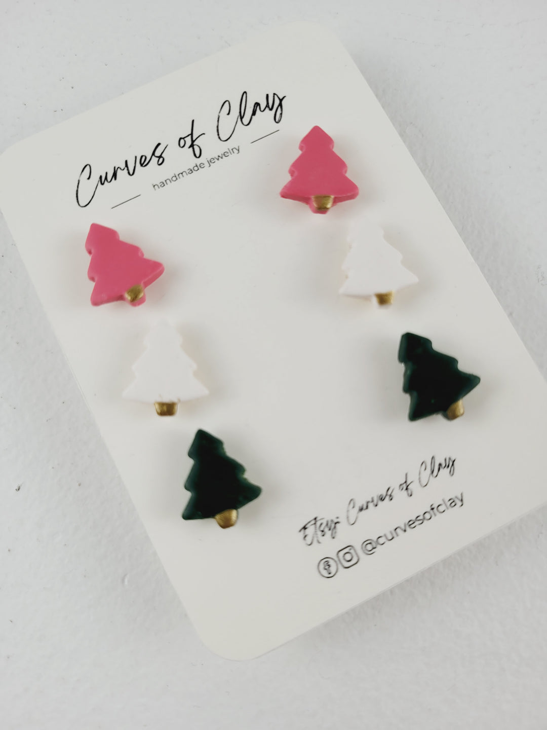 Curves of Clay, Holiday Stud Earrings 3 Pack