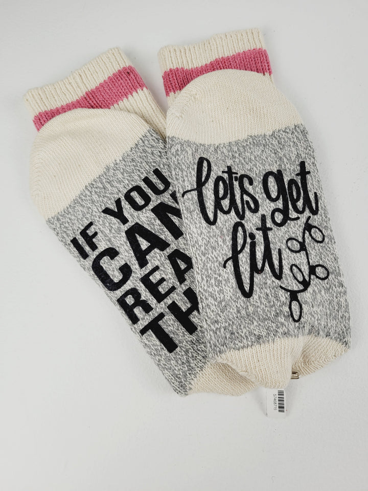 Lindsay's Creations, Holiday "If You Can Read This.." Socks