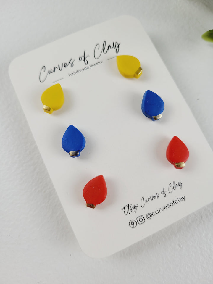 Curves of Clay, Holiday Stud Earrings 3 Pack