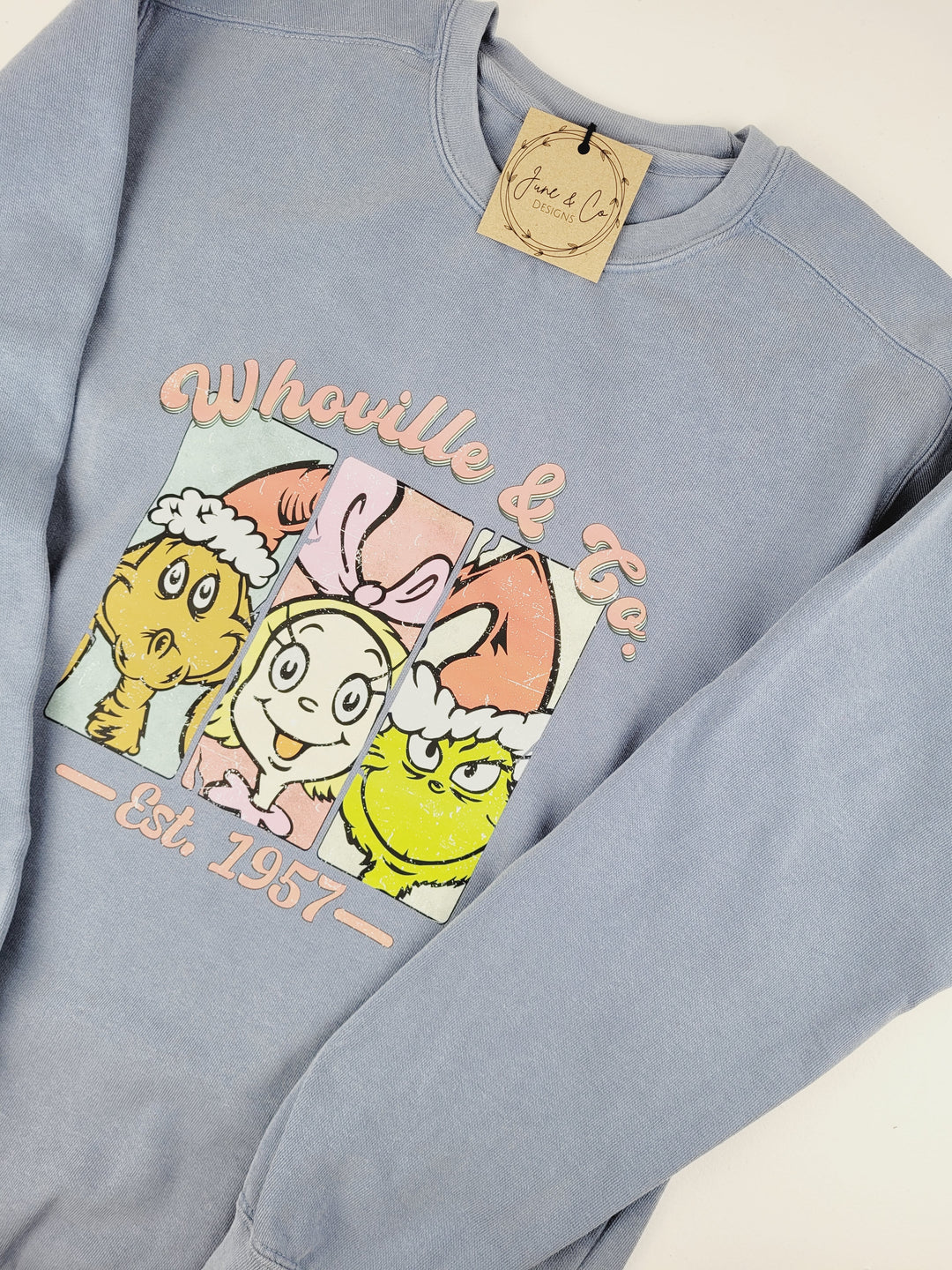 June & Co Designs, Whoville & Co Blue Premium Comfort Crewneck Sweaters