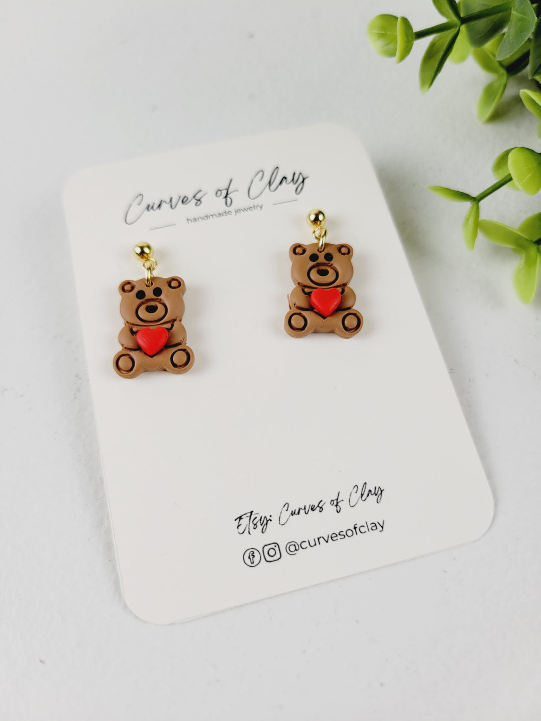 Curves of Clay, Valentine & Love Inspired Clay Dangle Earrings