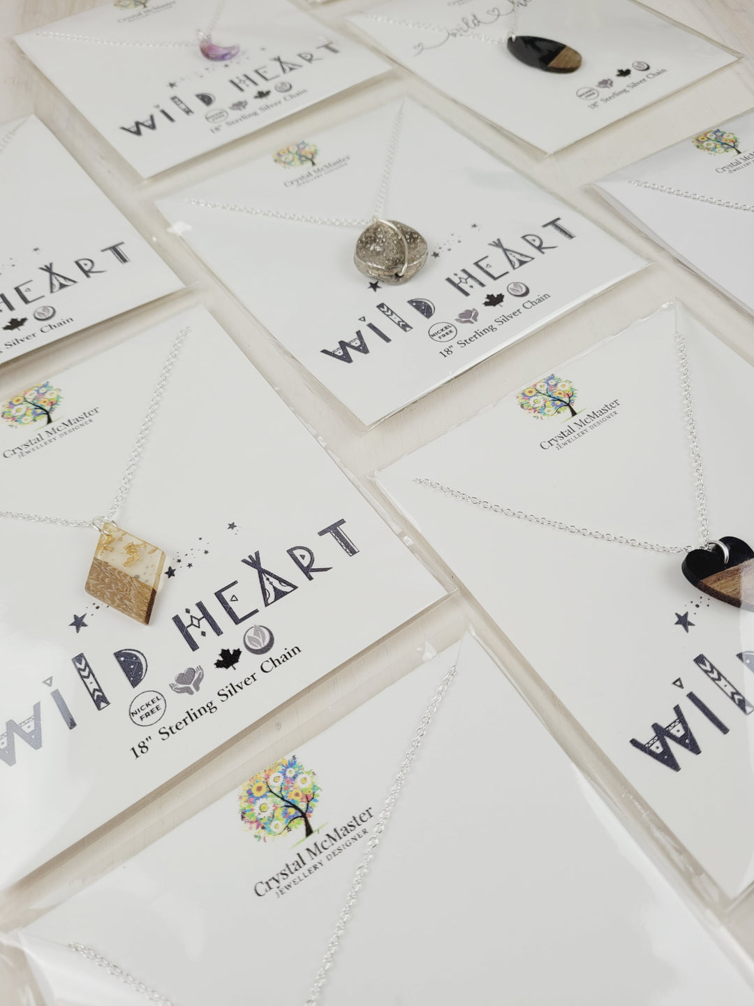 Crystal McMaster Jewellery, Sterling Silver Necklaces- Wild Heart Collection