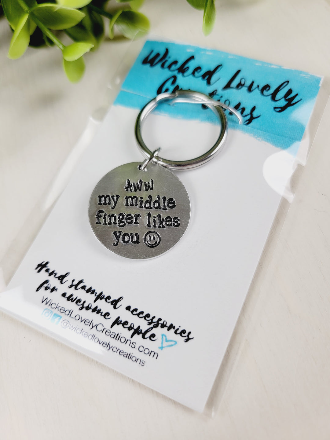 Wicked Lovely Creations, Hand Stamped Keychains