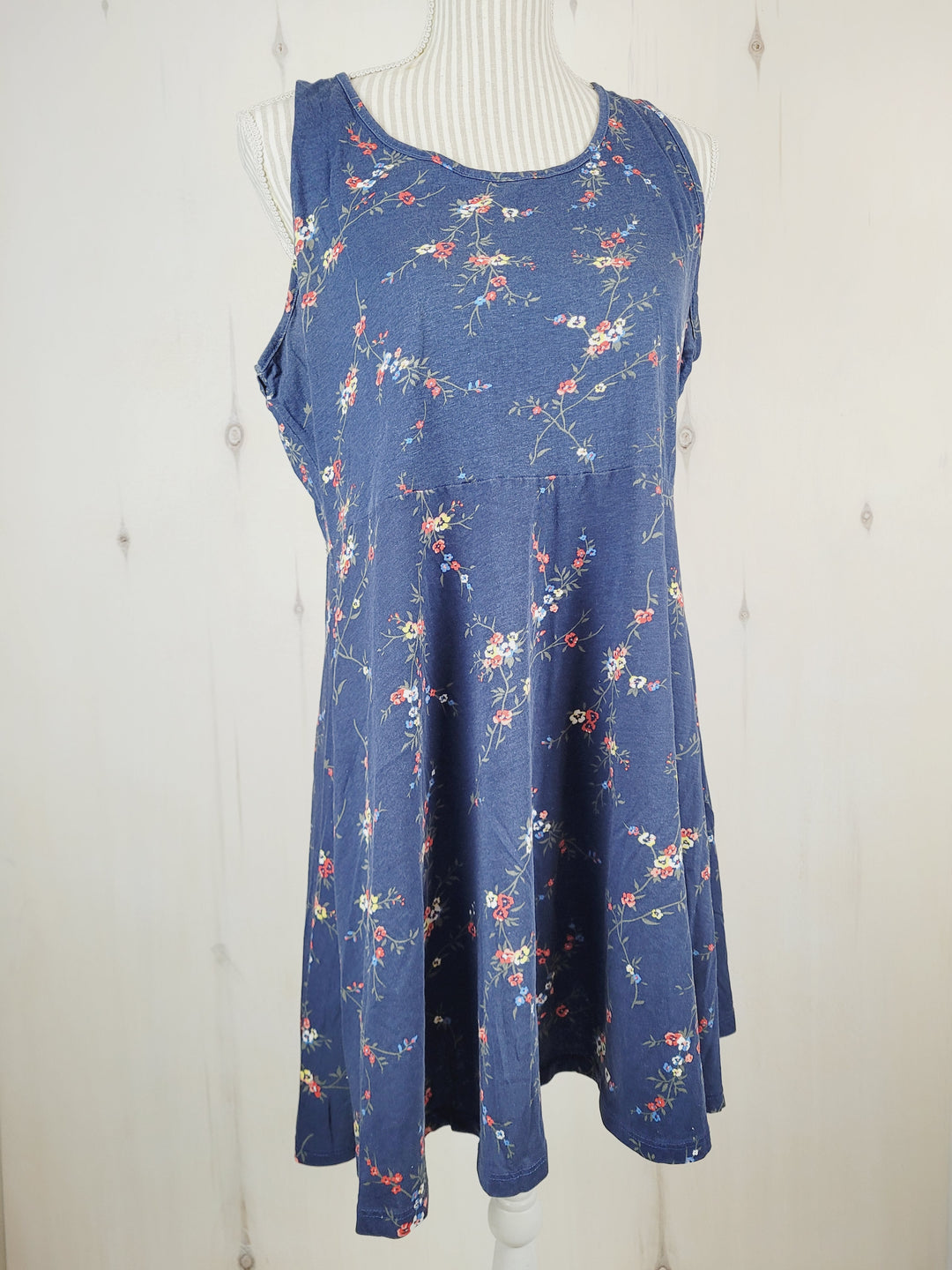 2 DYE 4 FLORAL NAVY SUNDRESS LADIES XL PRE-LOVED