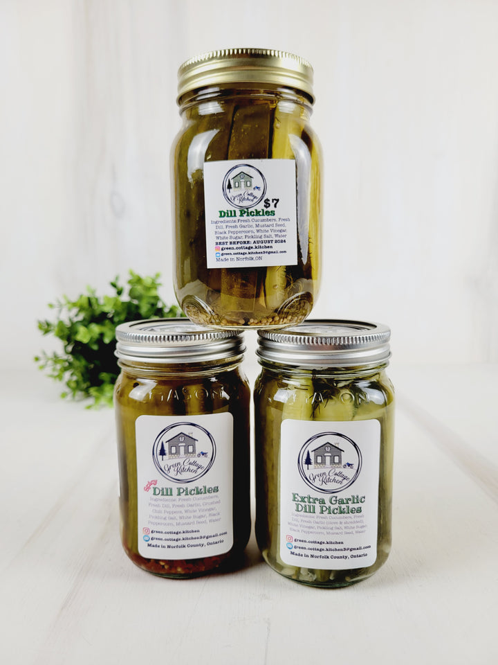 Green Cottage Kitchen, Dill Pickles (Regular, Spicy or Extra Garlic)