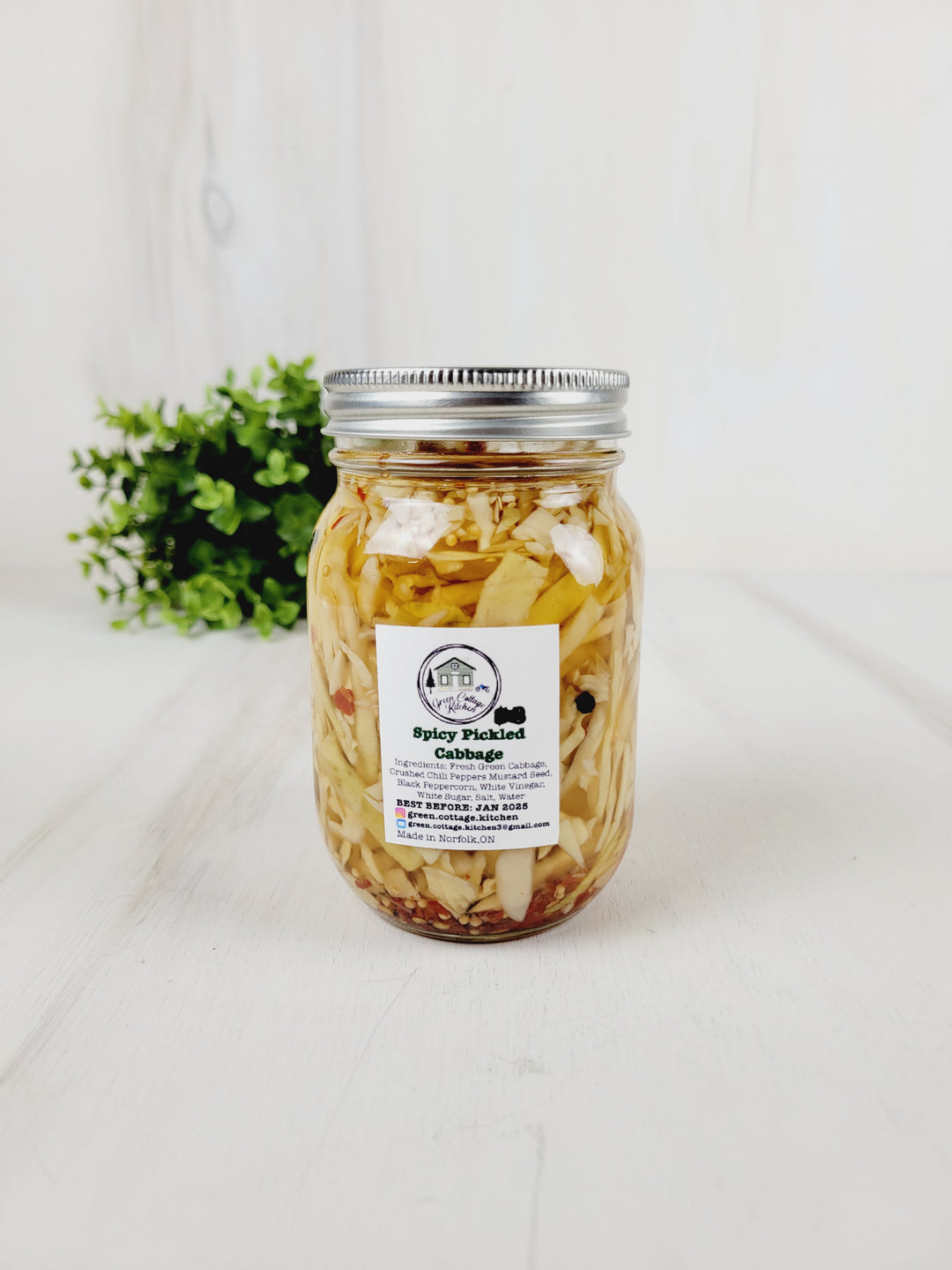 Green Cottage Kitchen, Pickled Cabbage (Regular or Spicy)