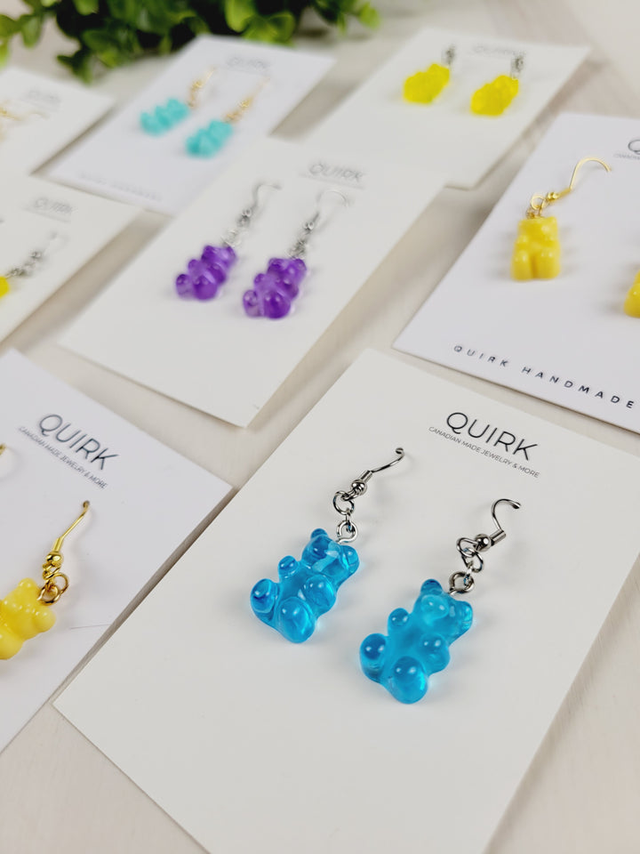 Quirk Handmade Jewelry, Gummy Bear Dangle Earrings