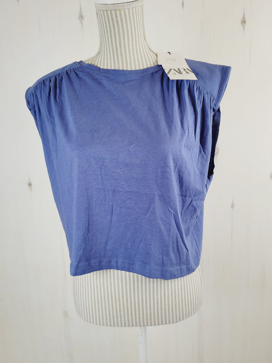 ZARA CLOUD BLUE TOP LADIES MEDIUM PRE-LOVED