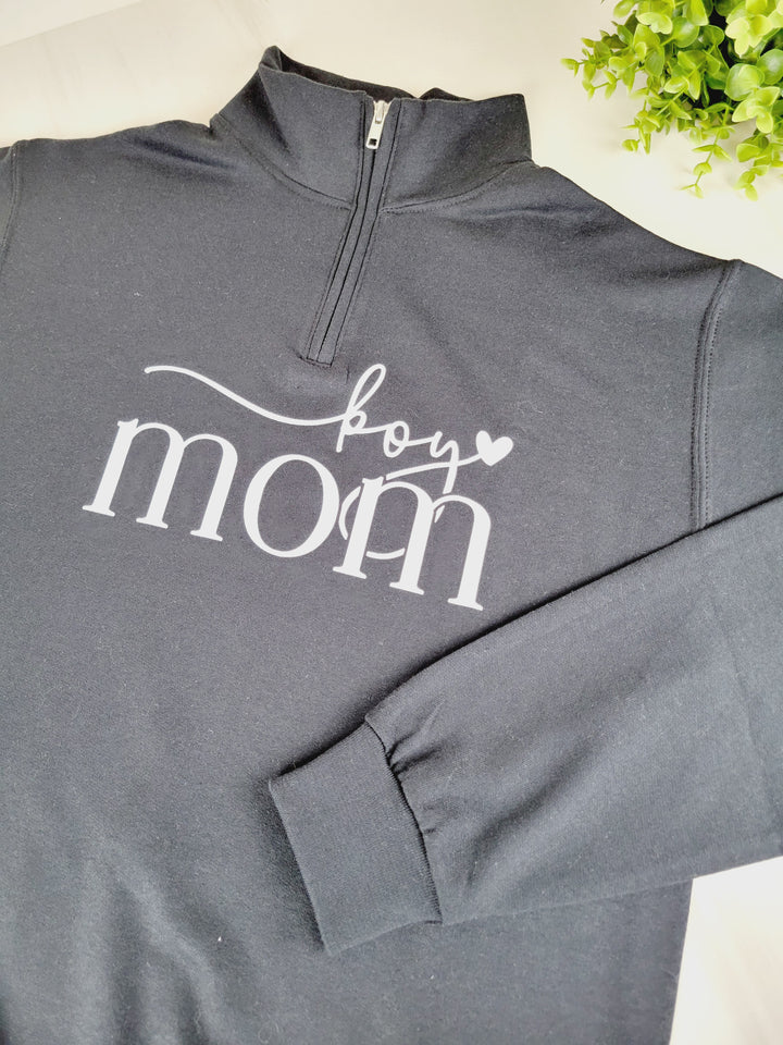 June & Co Designs, Boy & Girl Mom Quarter Zip Sweatshirts