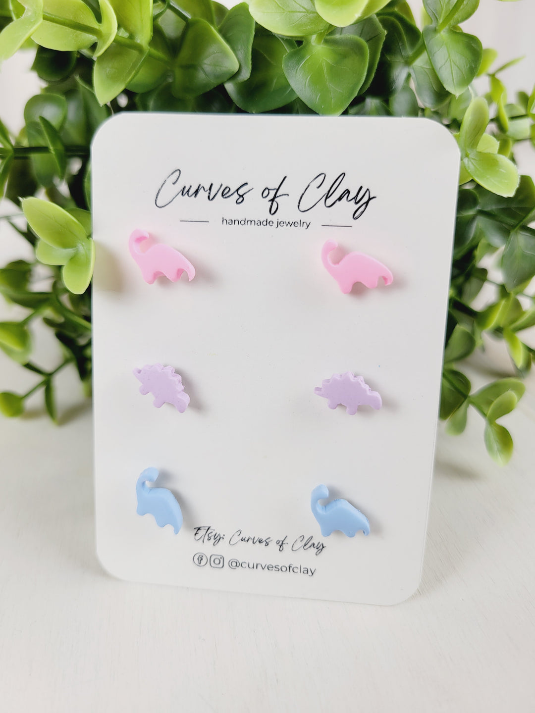 Curves of Clay, Everyday Stud Earrings 3 Pack