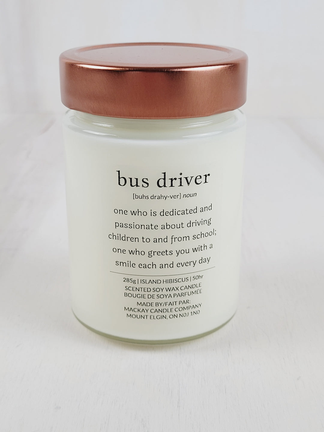 Mackay Candle Company, Definition Candles - Bus Driver