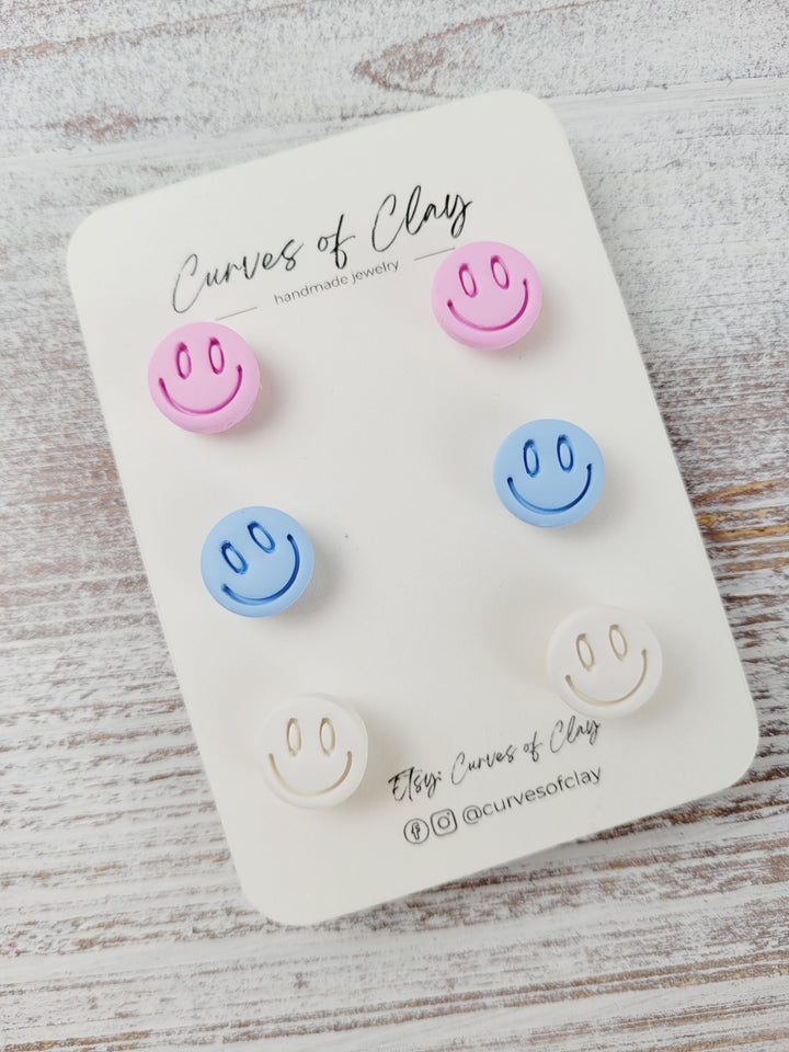 Curves of Clay, Everyday Stud Earrings 3 Pack