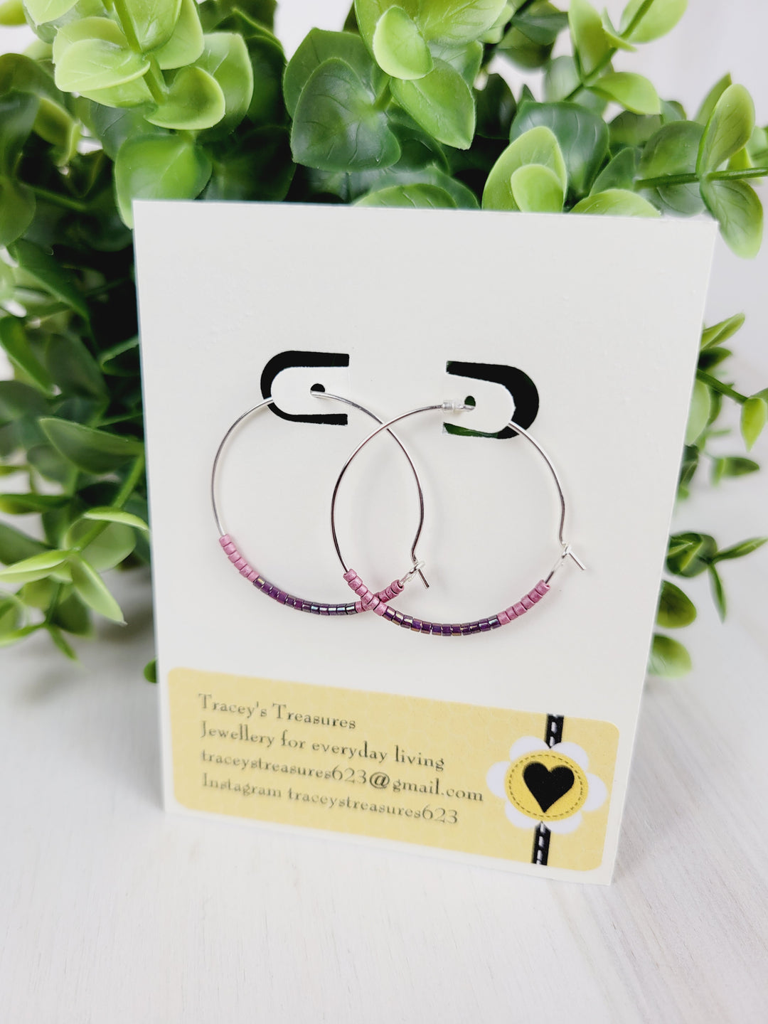 Tracey's Treasures, Beaded Hoop Earrings