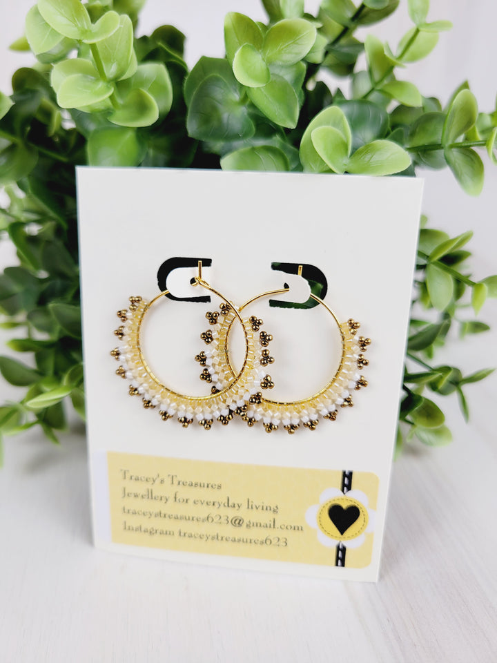 Tracey's Treasures, Beaded Hoop Earrings