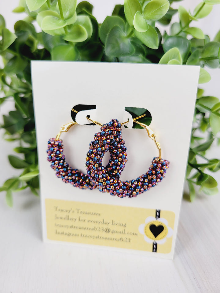 Tracey's Treasures, Beaded Hoop Earrings