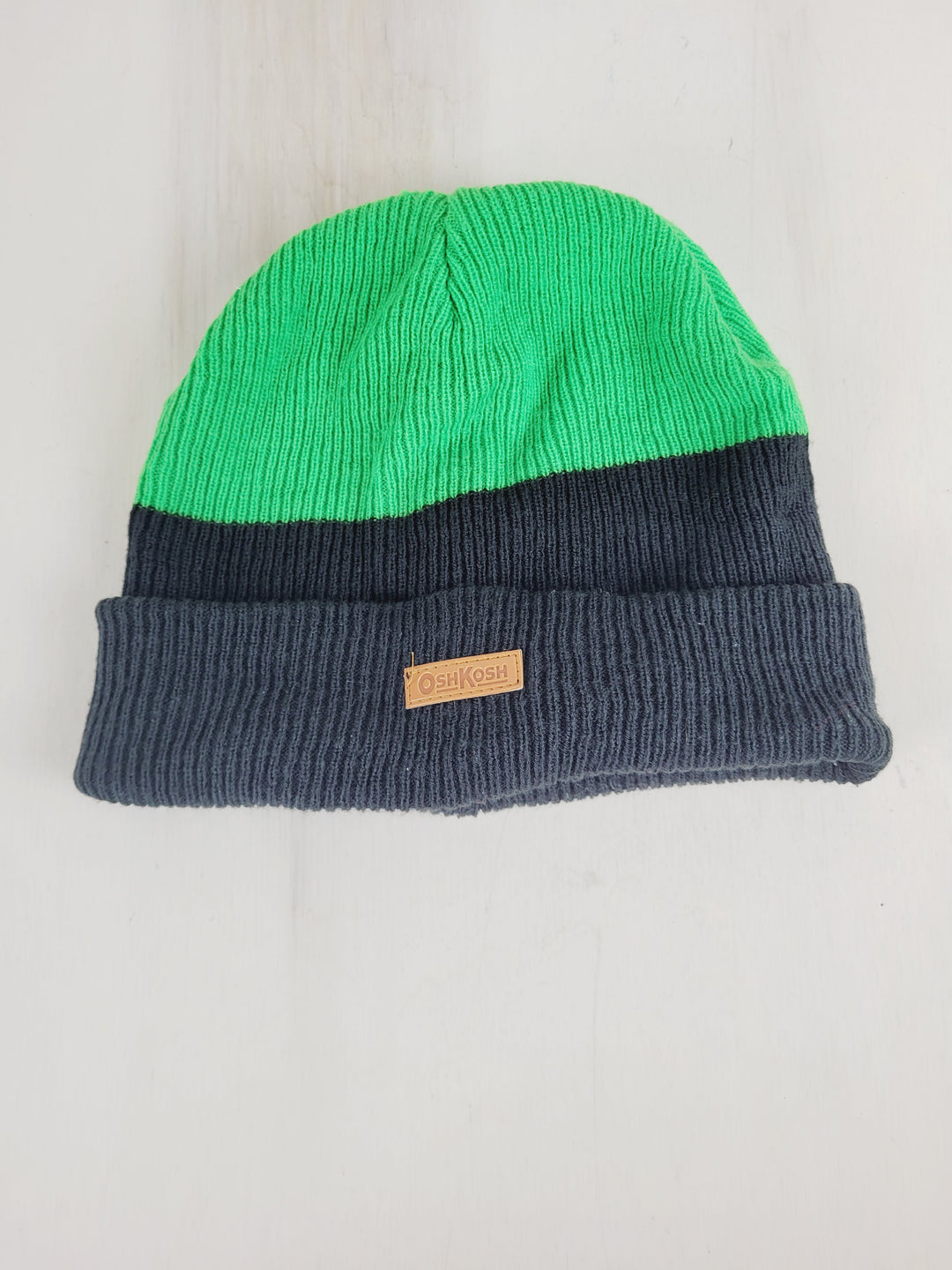 OSH KOSH GREEN & BLACK FLEECE LINED WINTER HAT YOUTH LARGE PRE-LOVED