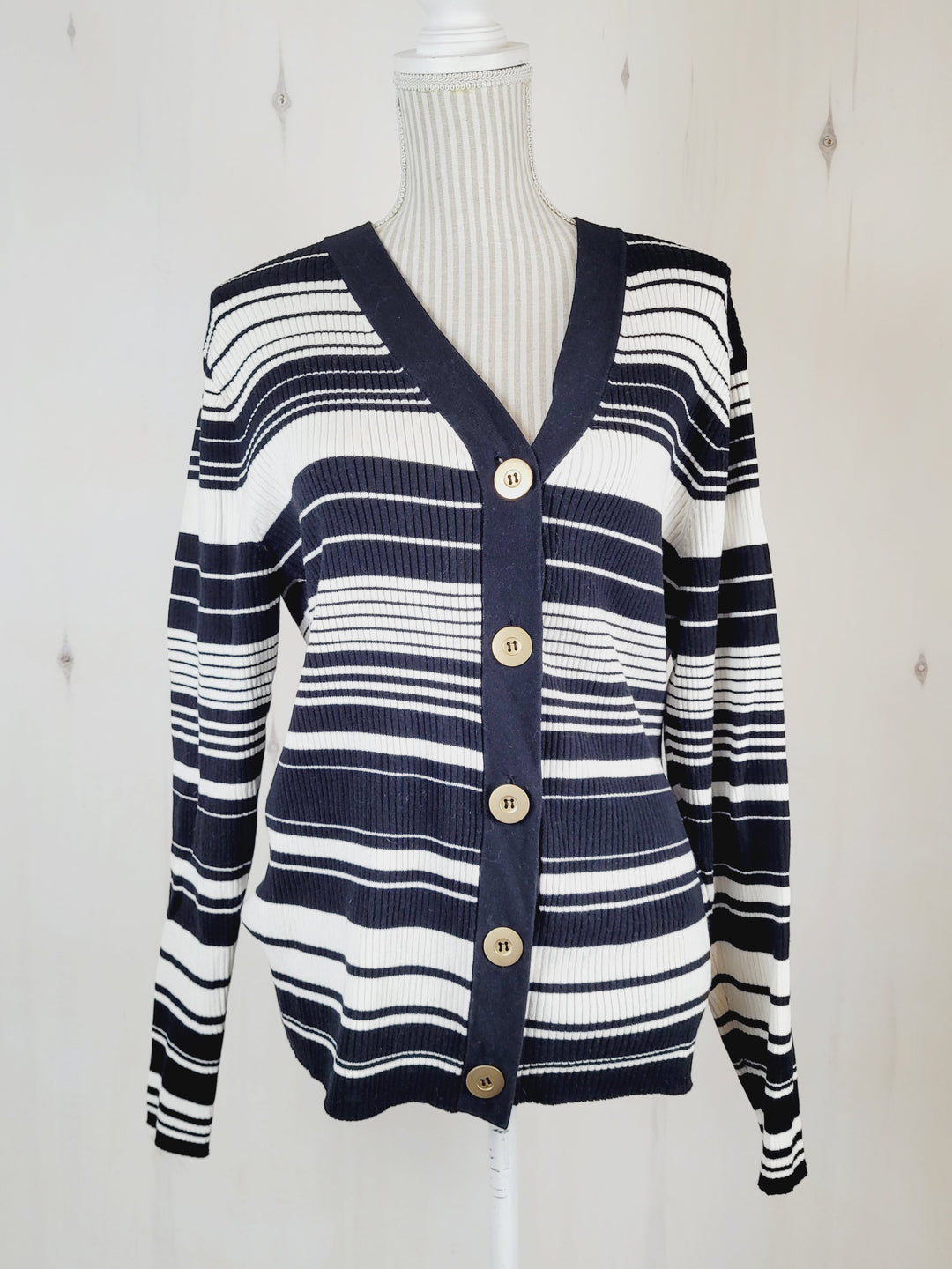 BIANCA NYGARD STRIPED SWEATER LADIES LARGE PRE-LOVED