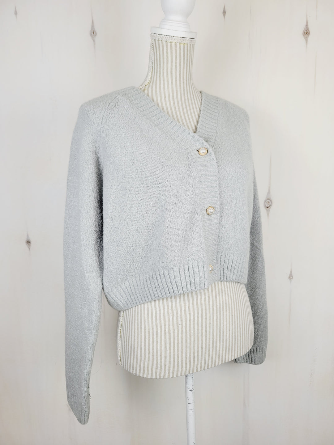 ARDENES LIGHT GREY CARDIGAN LADIES MEDIUM PRE-LOVED