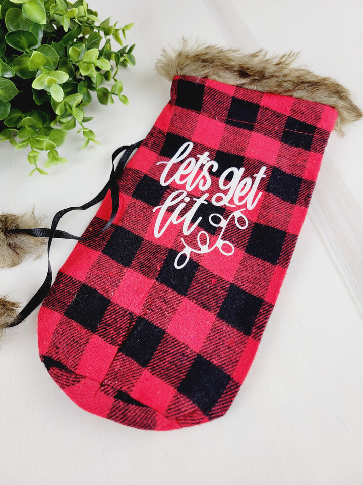 Lindsay's Creations, Plaid Fur Wine Bags