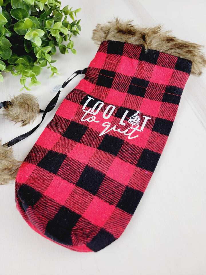 Lindsay's Creations, Plaid Fur Wine Bags