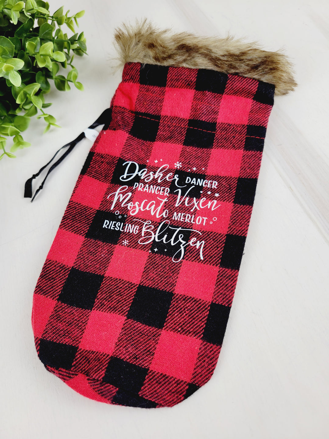 Lindsay's Creations, Plaid Fur Wine Bags