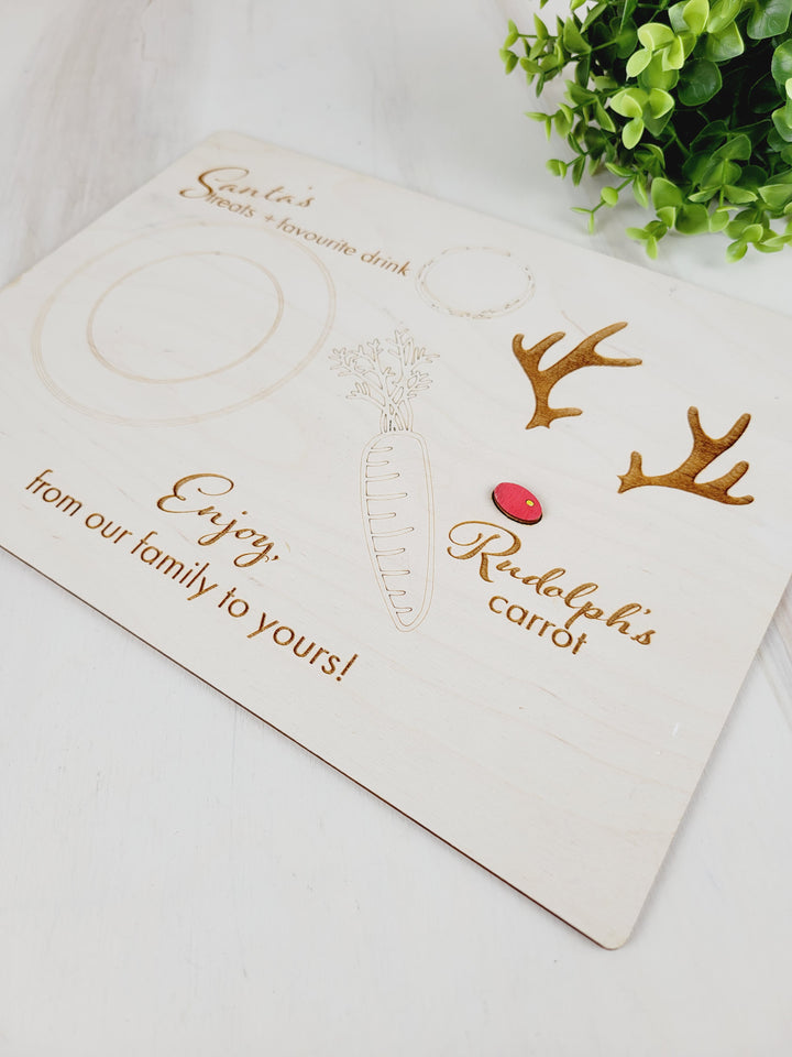 Rough Cut Dezigns, Wooden Engraved Santa Food Tray