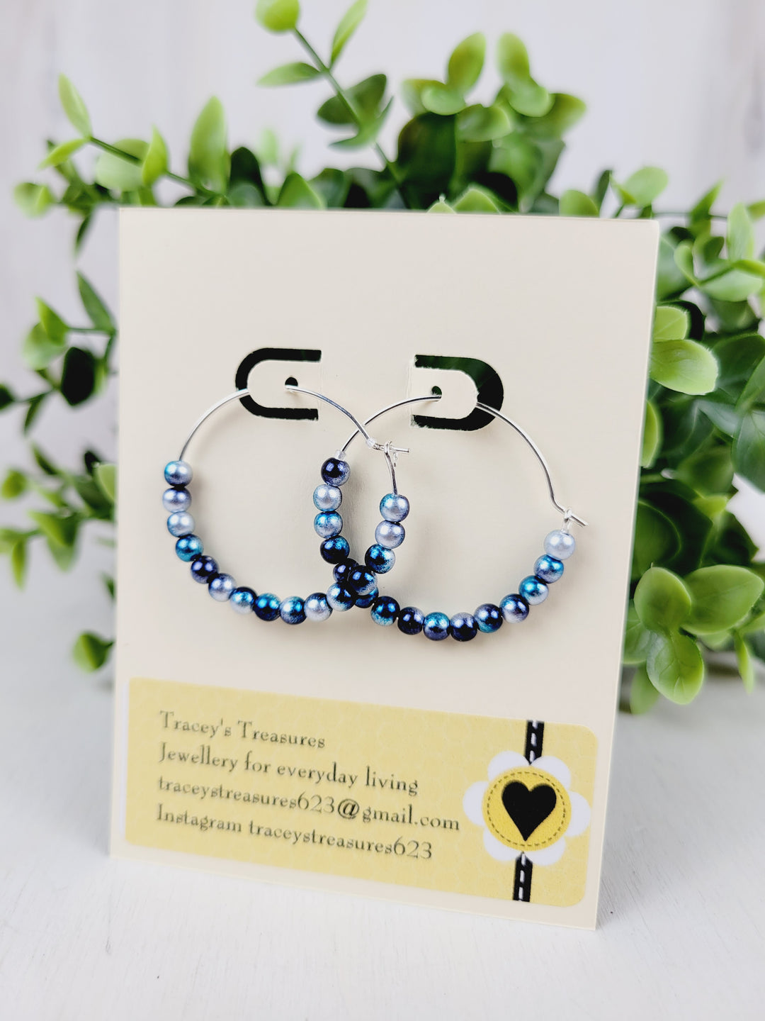 Tracey's Treasures, Beaded Hoop Earrings