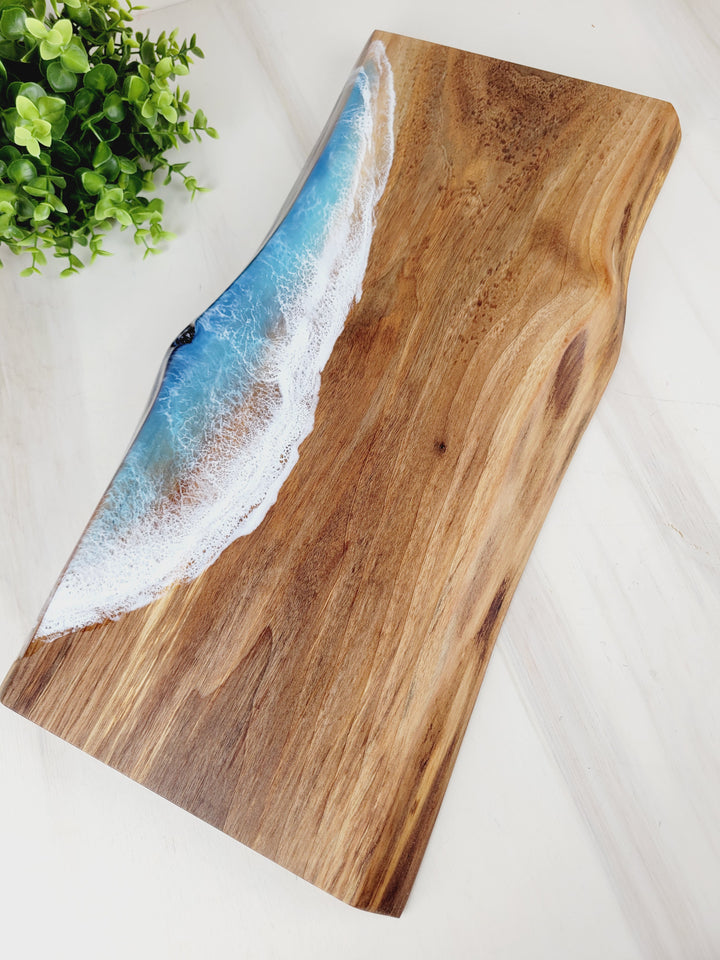 Kristi Scott Art, Resin Shoreline Charcuterie Boards