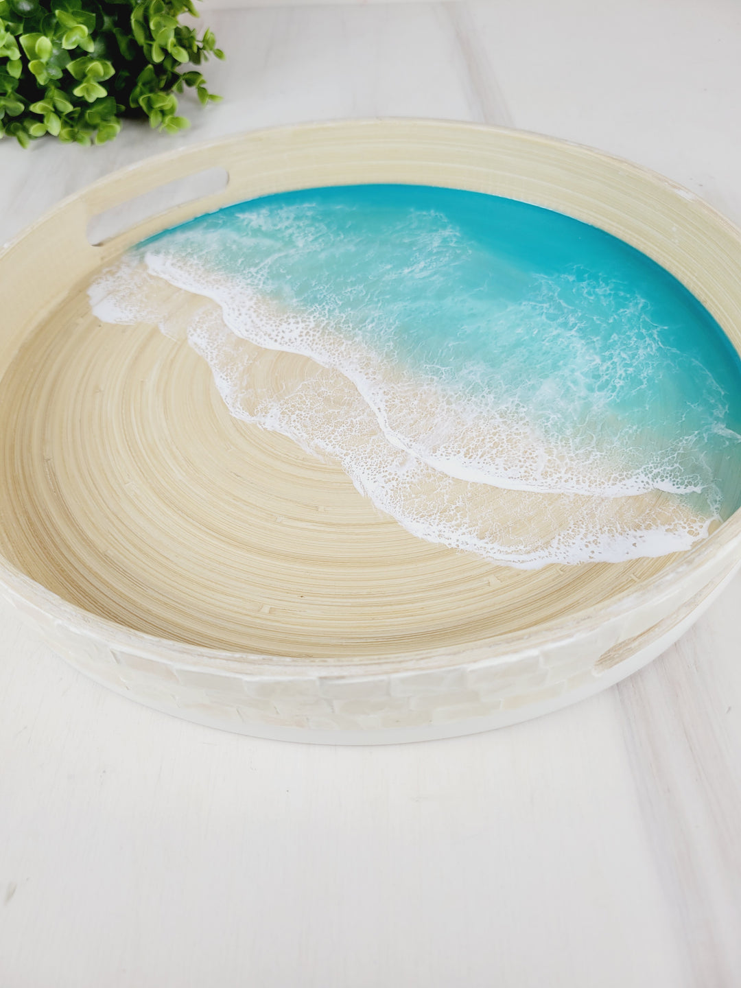 Kristi Scott Art, Wood & Resin Shoreline Shell Trays