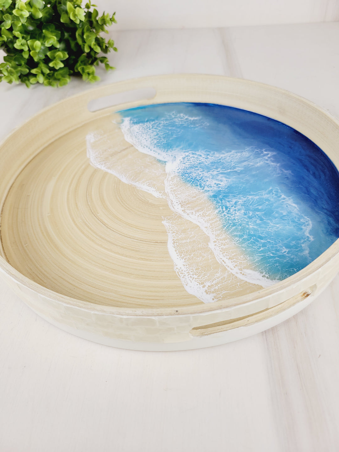 Kristi Scott Art, Wood & Resin Shoreline Shell Trays