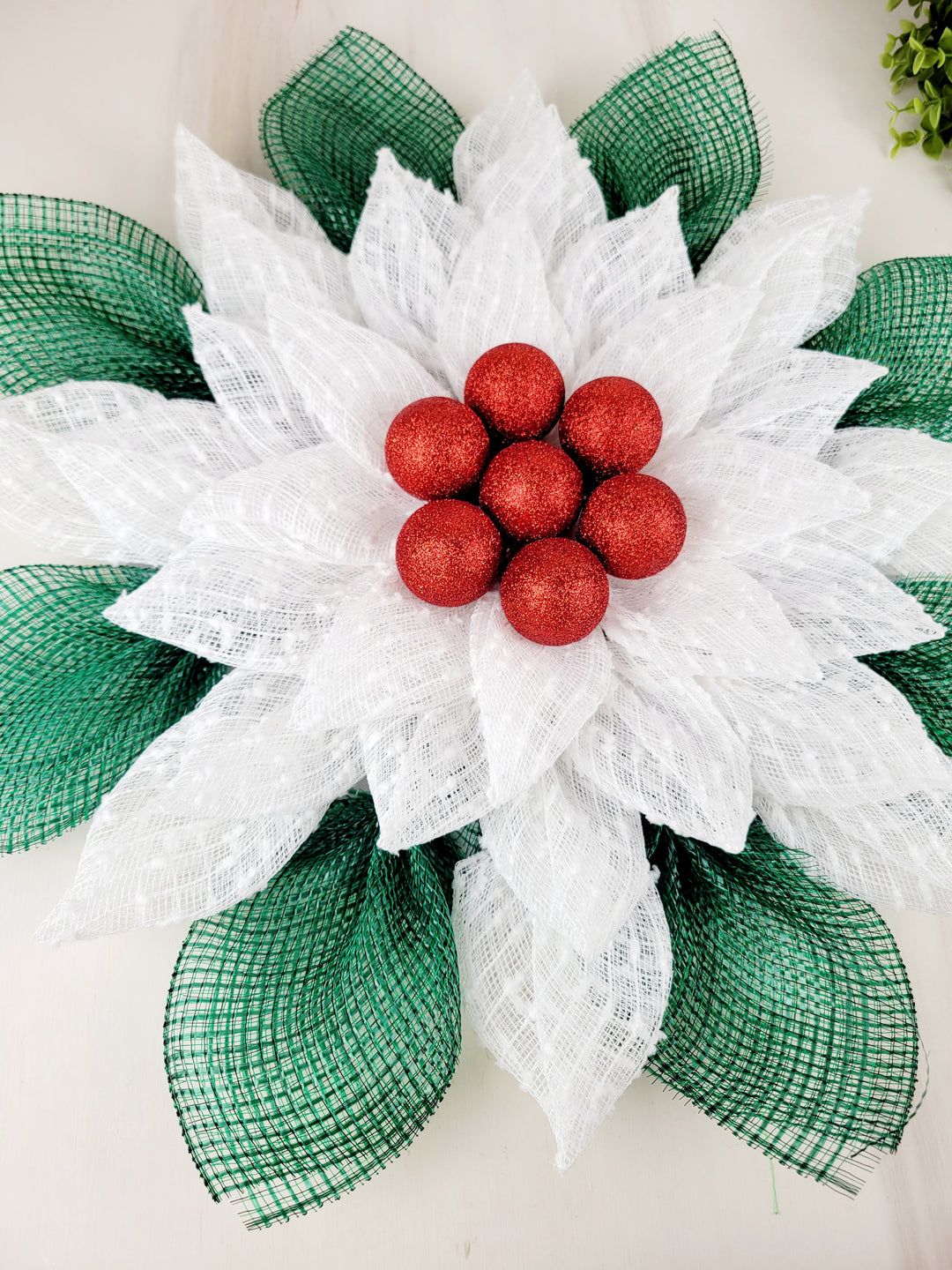 You & Home, Poinsettia White Wreath