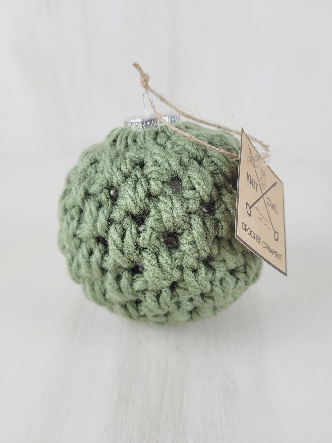 Knit Owl, Large Crochet Ball Ornaments