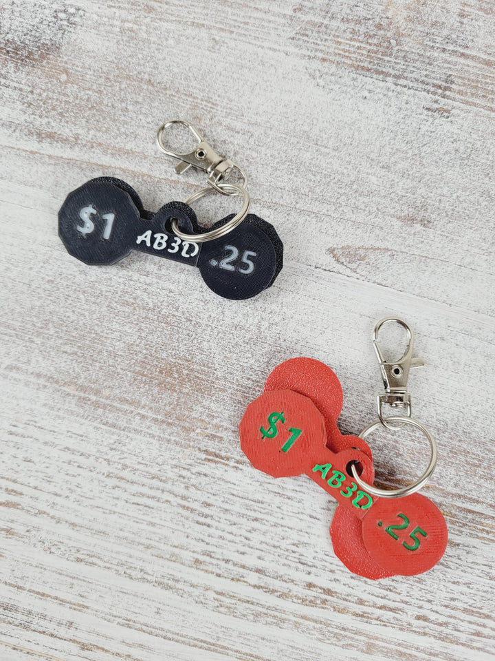 AB3D, 3D Printed Double Sided Cart Fobs $1 / .25 cents