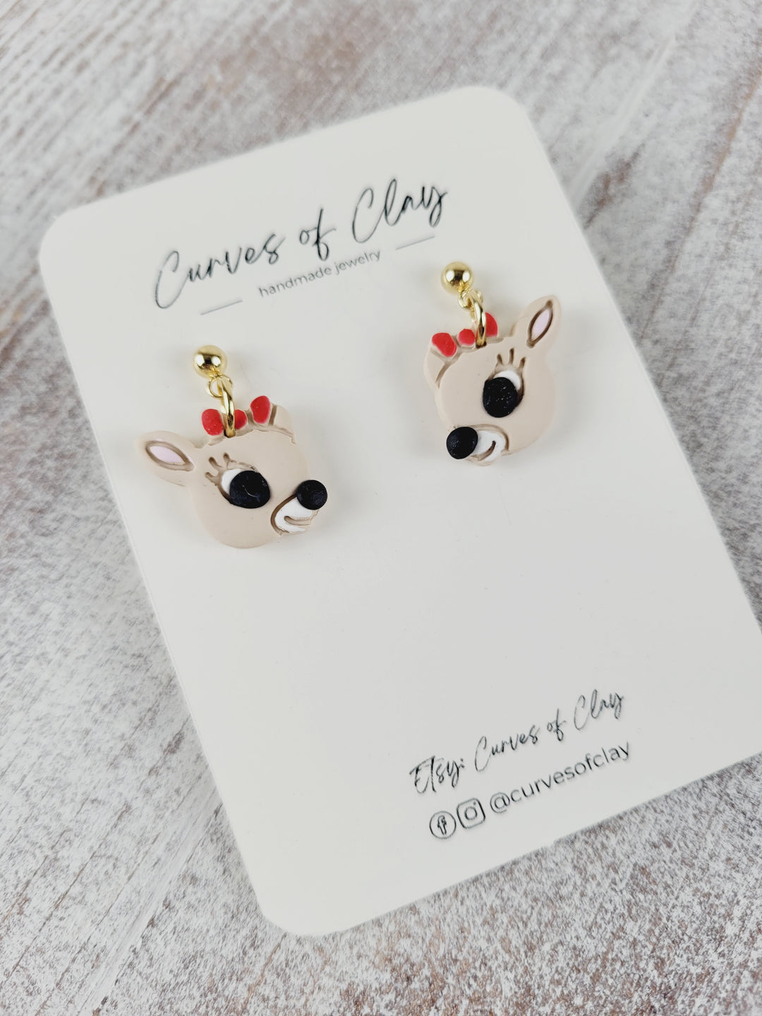 Curves of Clay, Holiday Dangle Earrings