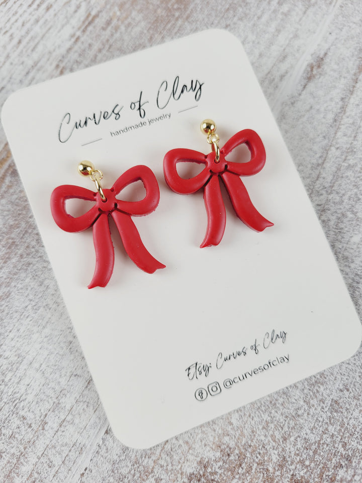 Curves of Clay, Holiday Dangle Earrings