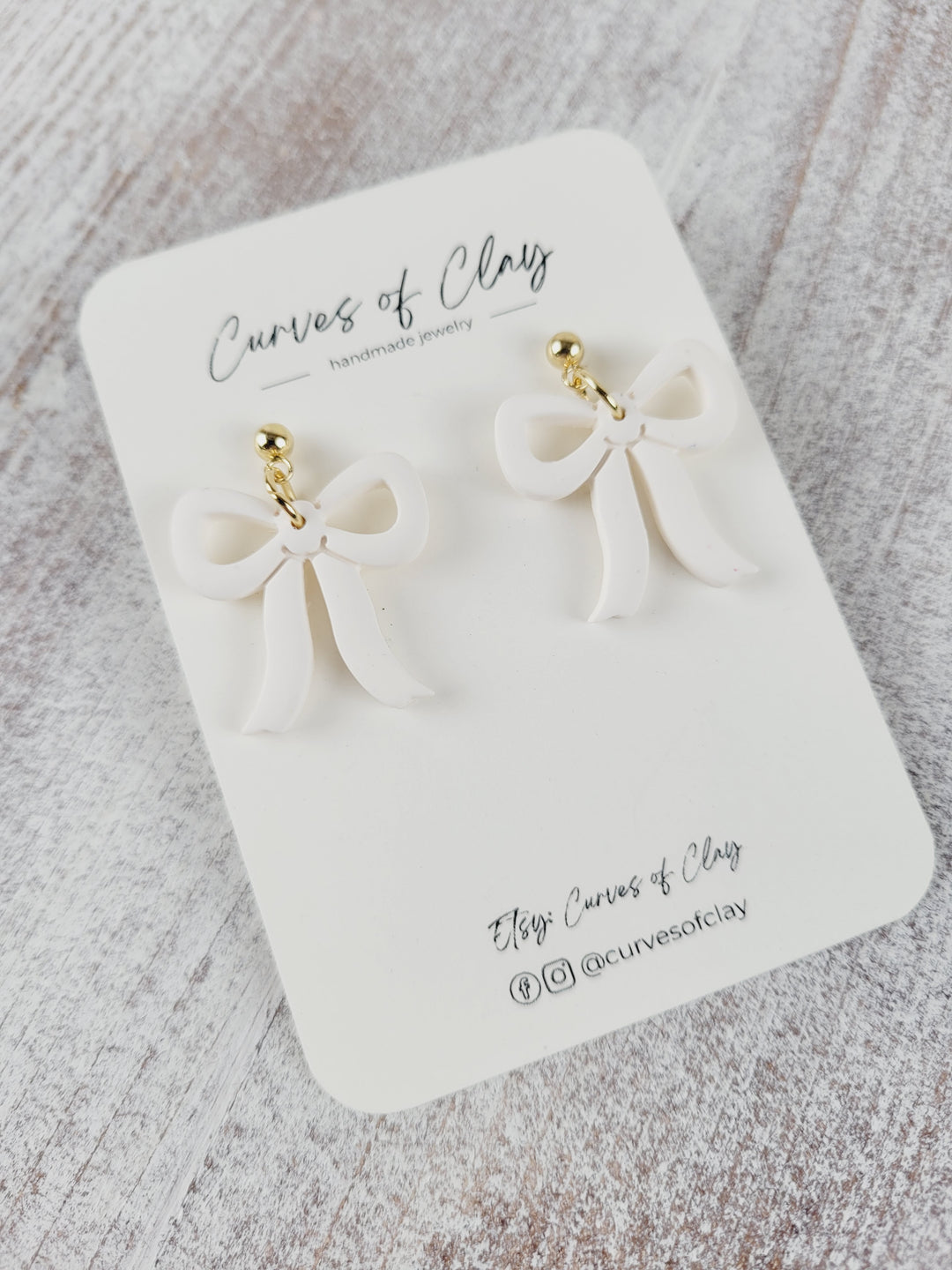 Curves of Clay, Holiday Dangle Earrings