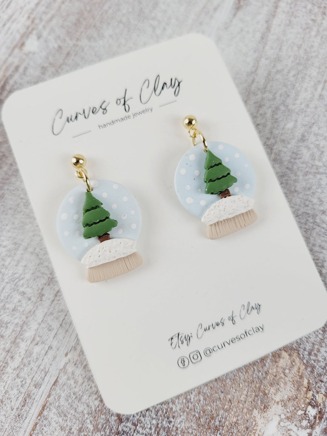 Curves of Clay, Holiday Dangle Earrings