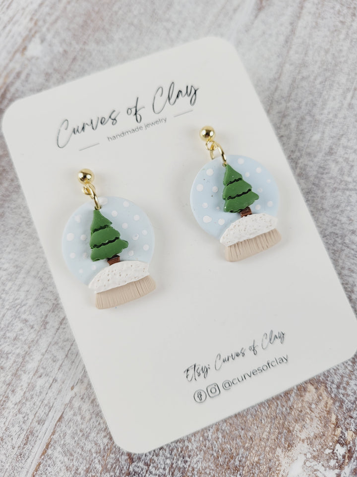 Curves of Clay, Holiday Dangle Earrings