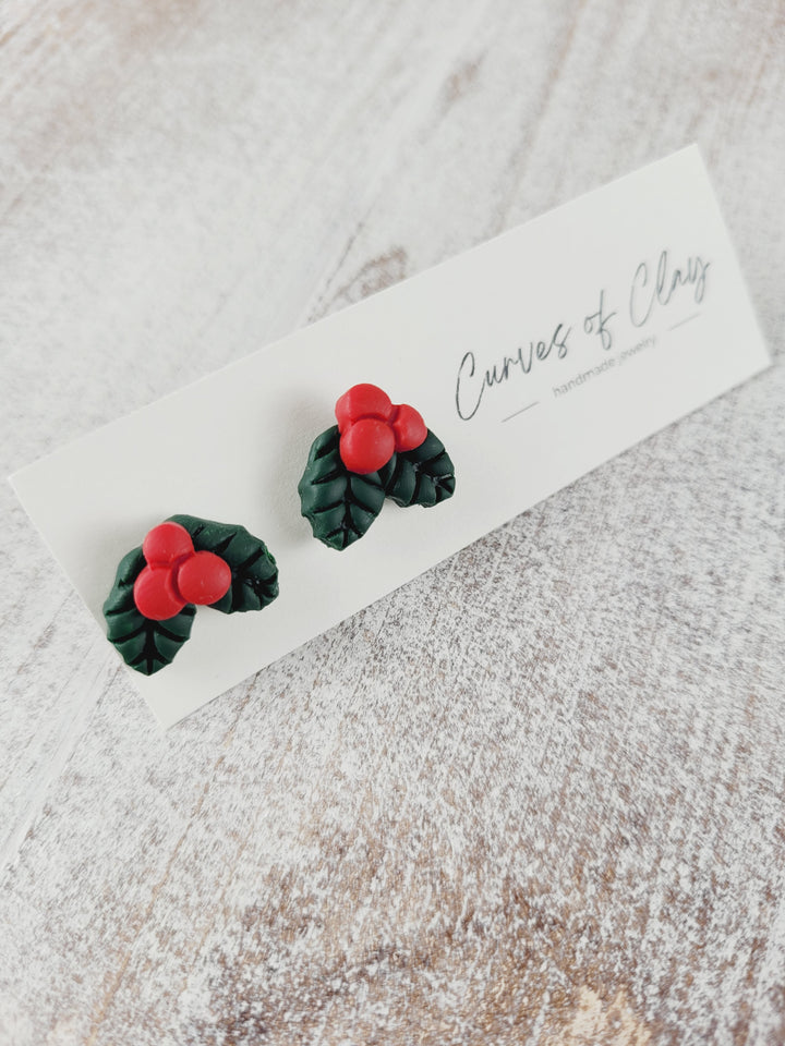 Curves of Clay, Holiday Stud Earrings