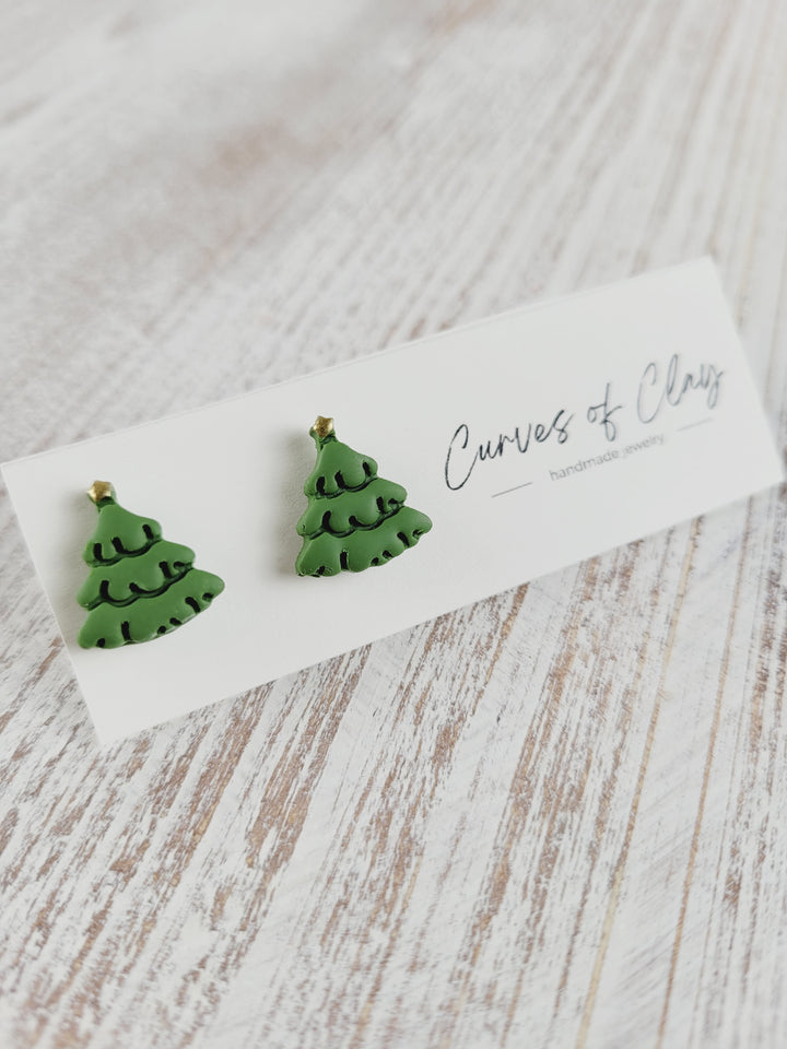 Curves of Clay, Holiday Stud Earrings