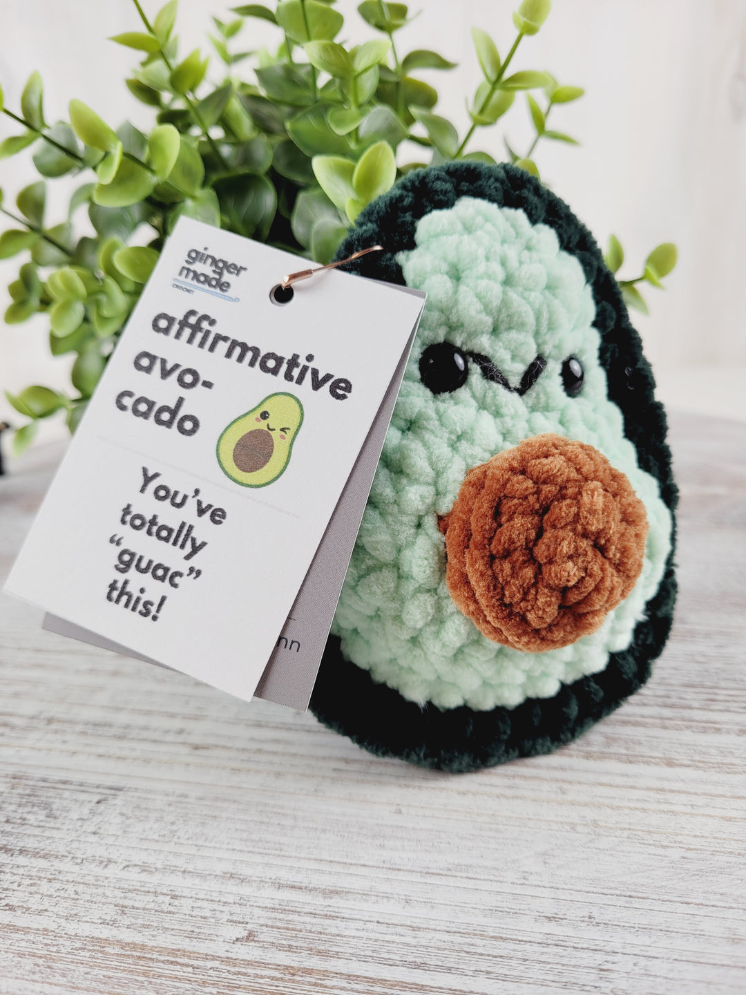 Ginger Made by Jenn, Affirmative Avocado Crochet Plush