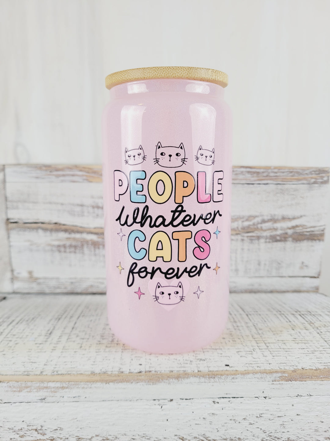 Lindsay's Creations, Fog & Glitter Glass Tumbler with Lid