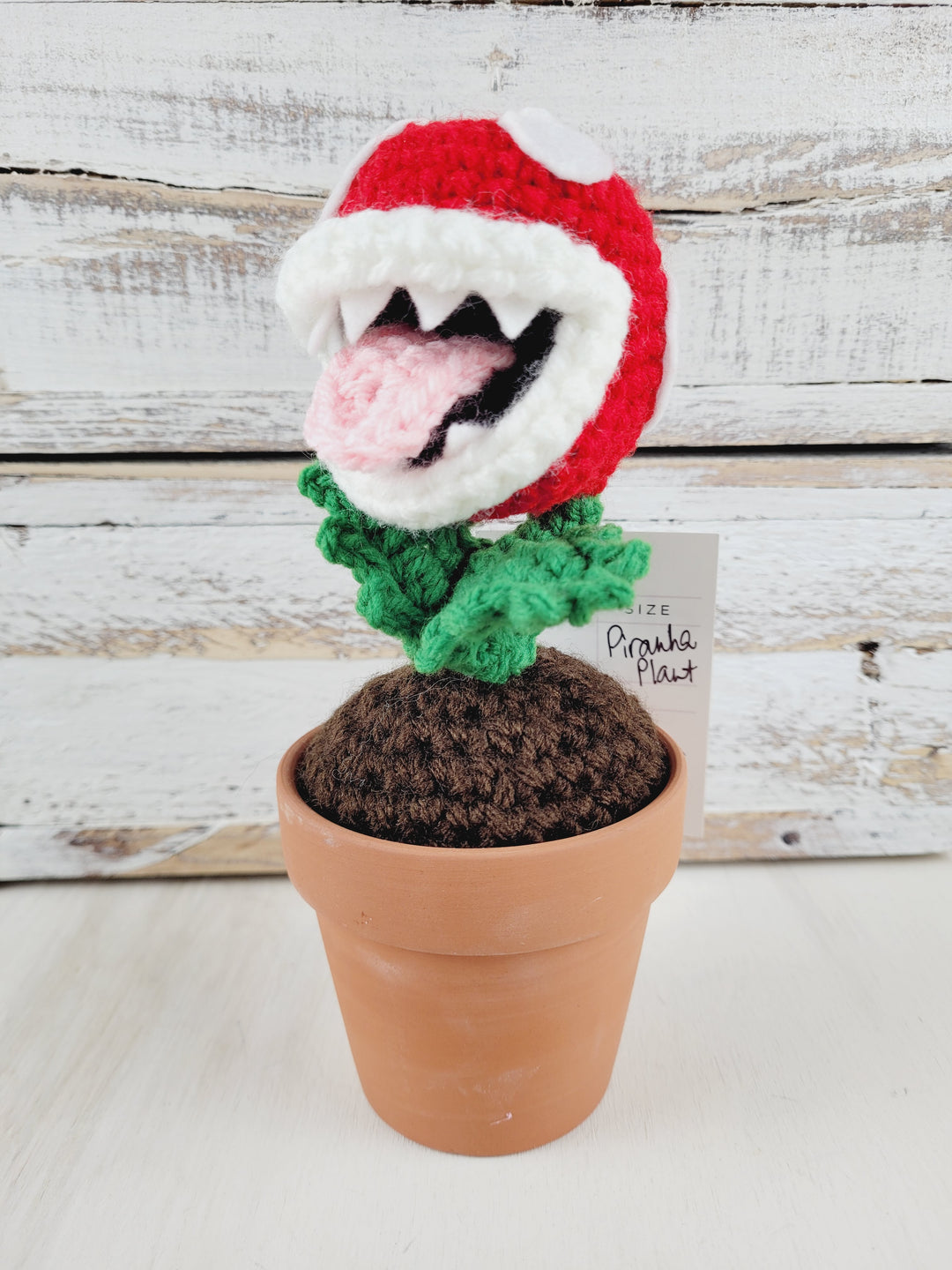 Ginger Made By Jenn, Crochet Piranha Plant in Clay Pot