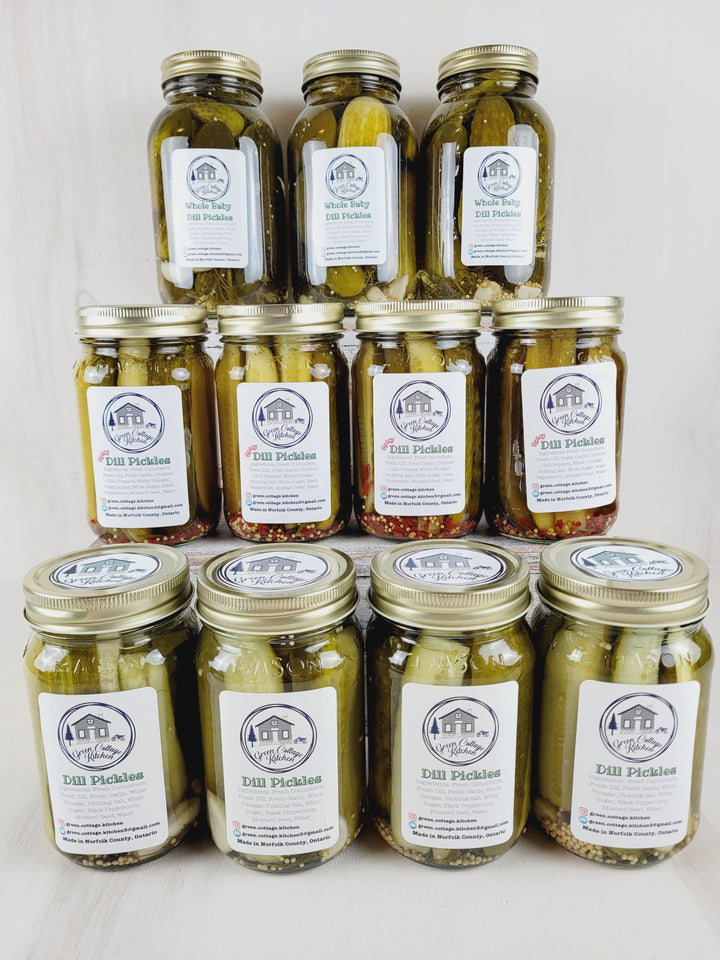 Green Cottage Kitchen, Dill Pickles (Regular, Spicy or Extra Garlic)