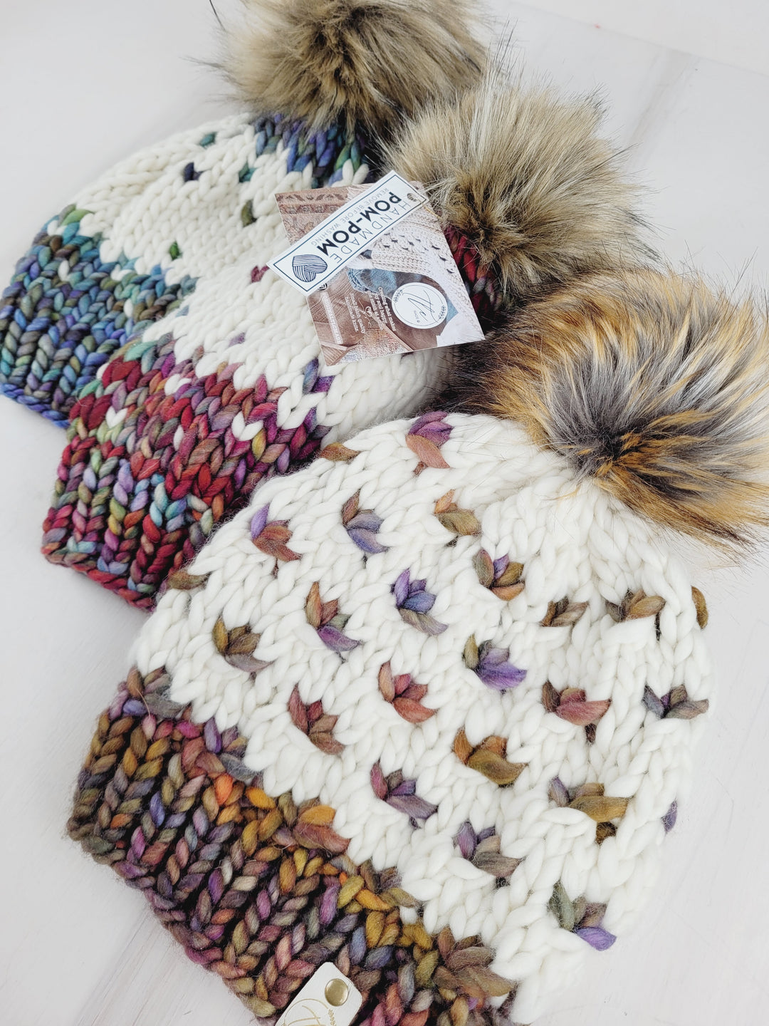 TLC Made, Merino Wool & Luxe Pom Crochet Hats