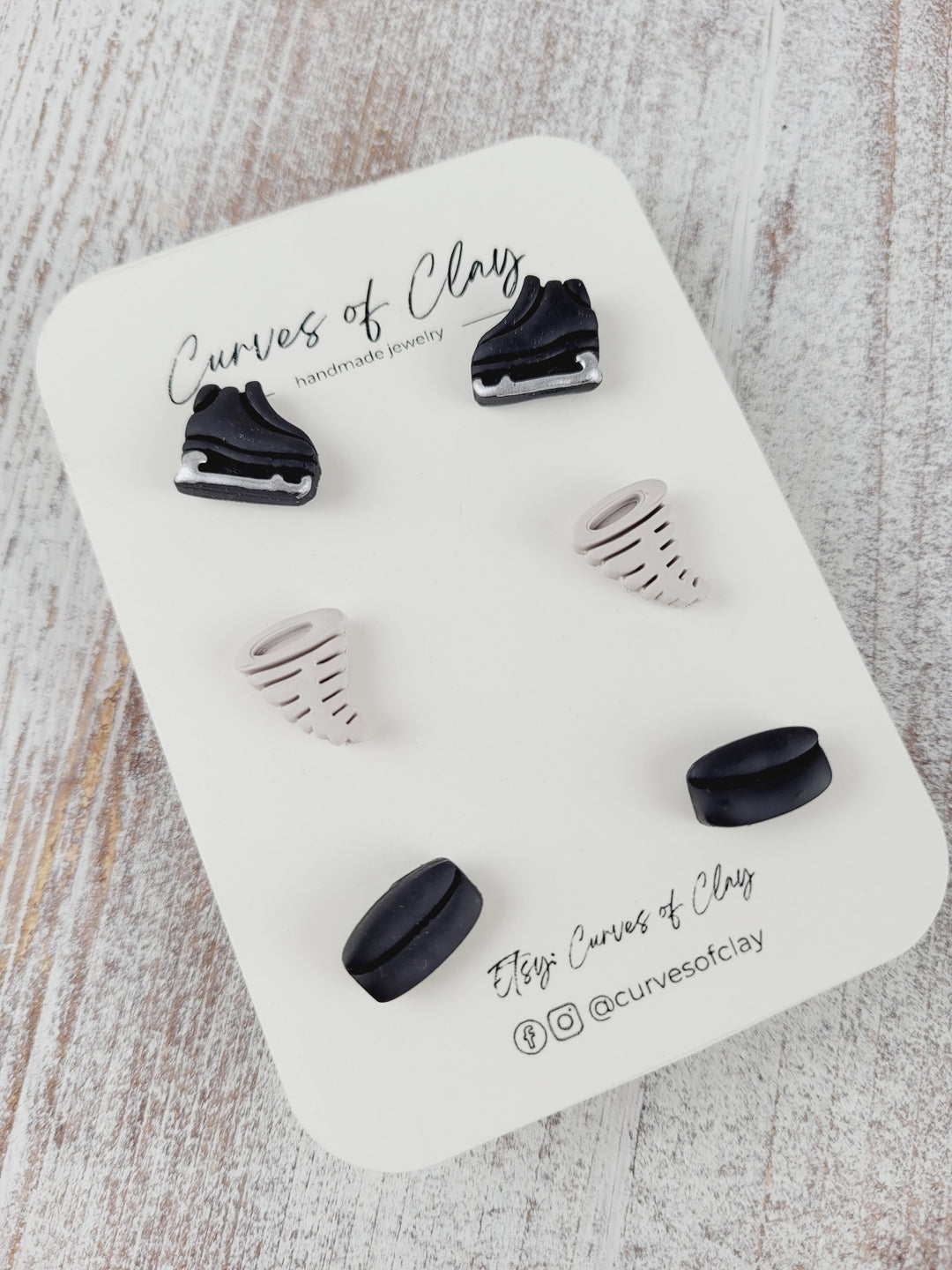 Curves of Clay, Everyday Stud Earrings 3 Pack