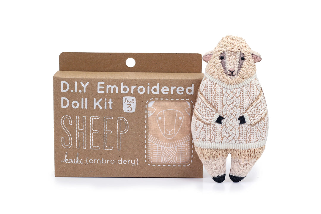 Kiriki Press, DIY Embroidered Doll Kit - Sheep