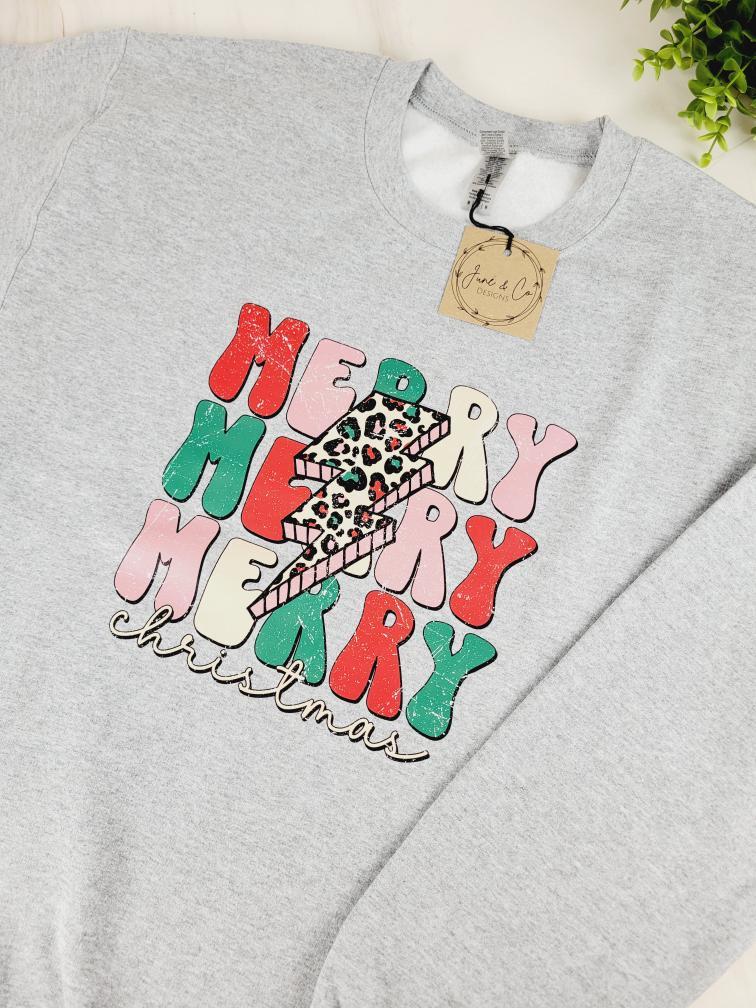 June & Co Designs, Merry Merry Merry Christmas Crewnecks