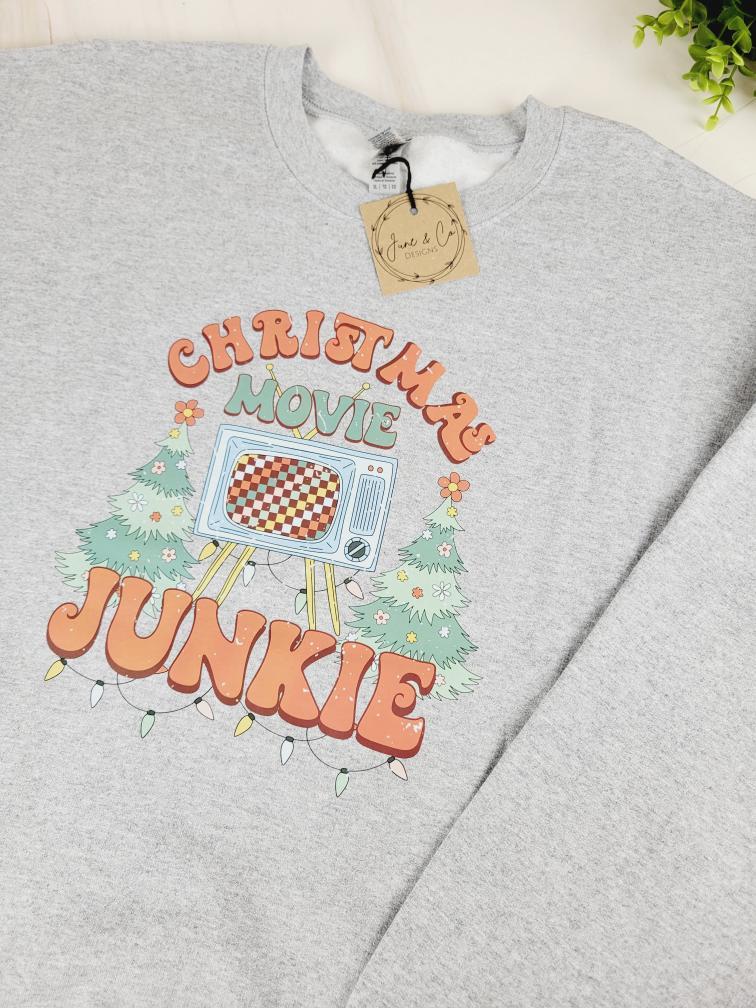 June & Co Designs, Christmas Movie Junkie Crewnecks