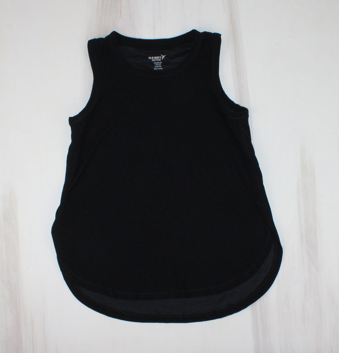 OLD NAVY ACTIVE BLACK TANK 10/12Y PRE-LOVED